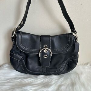 Coach Large SoHo Shoulder Bag Leather Black